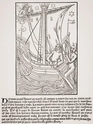 Handelsschiff in einem Sturm, Faksimile eines Holzschnitts in 